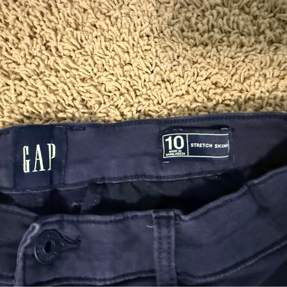 Gap Navy Blue Stretch Skinny Chino Pants Size 10 - Picture 3 of 6